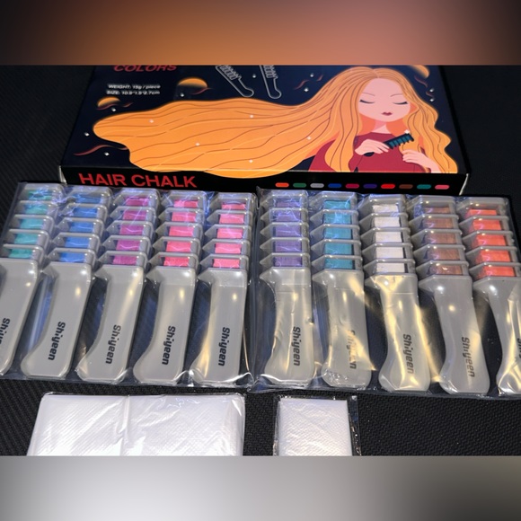 New - 10 Pc Temporary Hair Chalk Wax Combs for Kids, 10 Bright Washable Colors - Picture 2 of 15